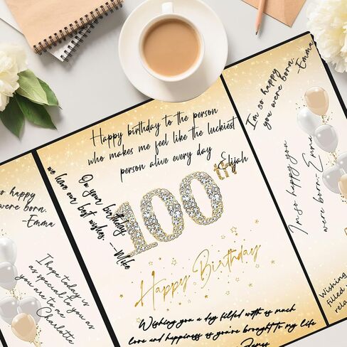 Crenics زينة عيد الميلاد الـ 100 للرجال والنساء، بديل كتاب ضيف عيد الميلاد الـ 100 الإبداعي، كتاب توقيع عيد الميلاد الـ 100 مقاس 18 × 12 بوصة، هدايا رائعة لعيد الميلاد الـ 100 in Kuwait