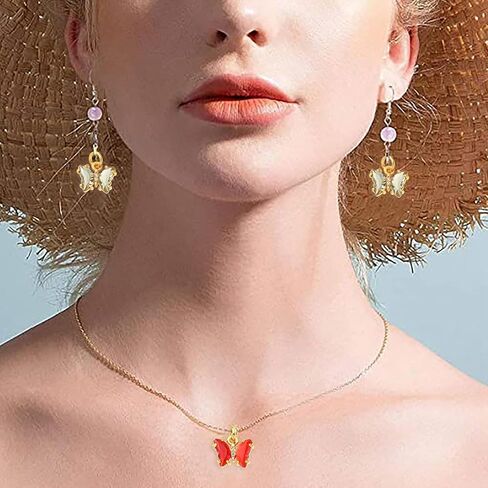 DanLingJewelry 5pcs Random Color Transparent Faceted Glass Butterfly Charms Micro Pave Cubic Zirconia Insect Pendants for DIY Supplies in Kuwait