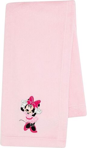 بطانية أطفال من الصوف الناعم باللون الوردي من Lambs & Ivy Disney Baby Minnie Mouse Love in Kuwait