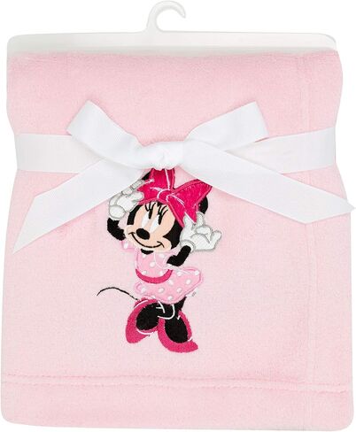 بطانية أطفال من الصوف الناعم باللون الوردي من Lambs & Ivy Disney Baby Minnie Mouse Love in Kuwait