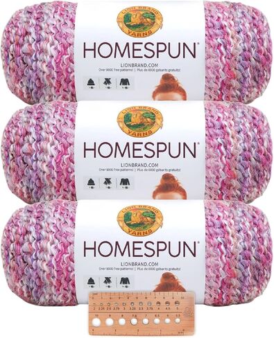 Lion Brand Yarn - Homespun - 3 Pack with Pattern Cards in Color (Beachside Stripes) in Saudi Arabia