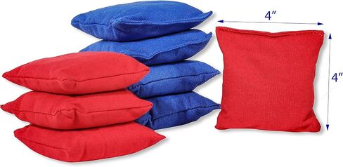 Trademark Innovations 4" Cornhole Bean Bag Toss Set for Cornhole Game (Set of 8, Red and Blue) in Saudi Arabia