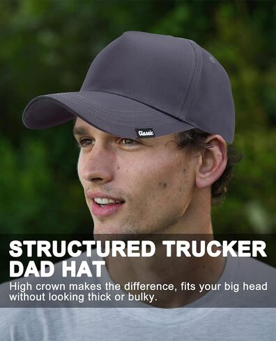 Oversize XXL Trucker Hat for Big Heads 23.6"-25.6", Extra Large High Crown Baseball Cap Dad Hat Adjustable Strapback Cap in Saudi Arabia