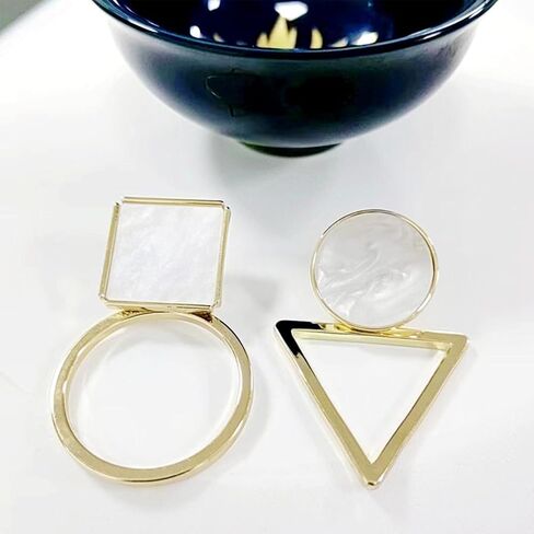 Unique earrings 14K gold plated asymmetrical earrings 925 silver sterling post in Saudi Arabia