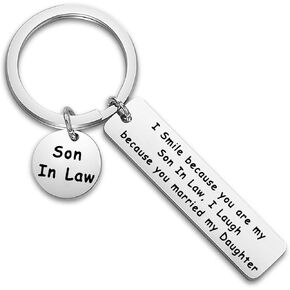 Son In Law Gift I Smile Because You Are My Son In Law Keychain Wedding Gift For Step Son Groom