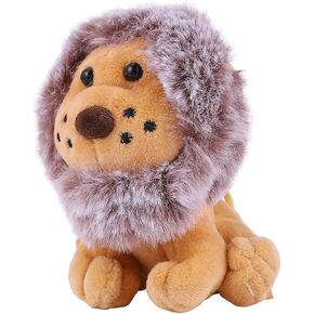 CALLARON Lion Key Chain Animal Keychain Plush Key Ring Bag Pendant Dolls (Grey)
