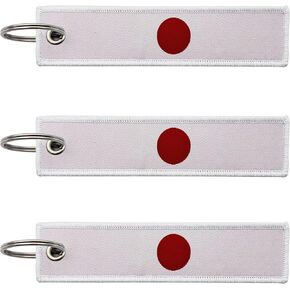 3 Pcs Japan Japanese Country Flag Keychain,Woven label Key Chains for Car Keys,Fabric Key Chains Men and Women,Used for Various Decorations.