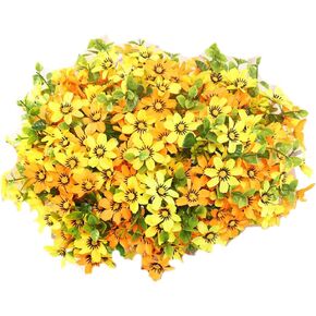 12 Bundles Artificial Flowers for Outdoor,Silk Colorful Fake Plastic Flowers, Decoration Hanging Planters, Indoor Outside Garden Porch Window Box Family Wedding, Yard Decoration, lanhua-hunhe12pcs