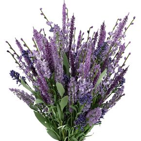 زهور اللافندر الصناعية من بوش هيذر، عشب ذيل الثعلب المزيف مع البذور، باقات نباتات خضراء نباتية زائفة لتزيين المنزل والزفاف، قطعتان in Kuwait