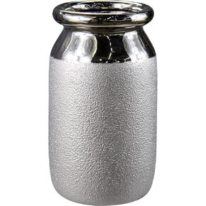 مزهرية سيراميك لديكور المنزل مزهرية زهرة فضية مزخرفة للقطع المركزية 8.5 بوصة مزهرية زهور فخارية طويلة لغرفة المعيشة وتنسيقات الزهور وطاولة الزفاف in Kuwait