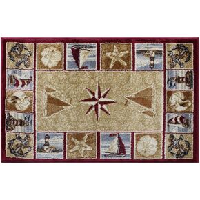 Mat Area Rug Nautical Scene (2 Feet X 3 Feet 2 Inch)