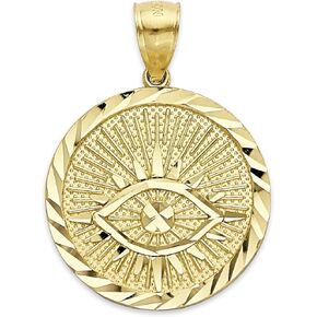 قلادة ميدالية عين الشر الذهبية الصلبة عيار 10 ك in Kuwait