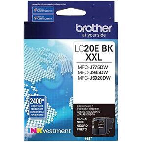 Brother LC20EBK Super High Yield Black Ink Cartridge - 2 Pack