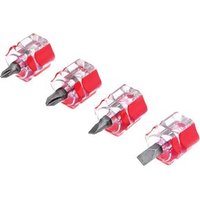 Performance Tool W80004 4 Piece Mini Stubby Screwdriver Set (Phillips sizes: #1 and #2, Slotted sizes: 3/16 and 1/4"), Sewing Machines Screwdriver