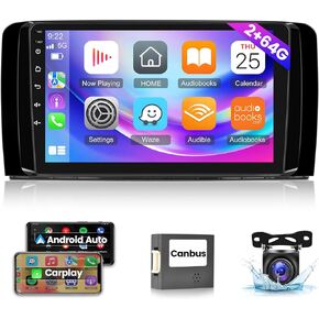 Android 13 Car Stereo for Mercedes Benz R Class W251 R280 R300 R320 R350 2005-2017 - [2+64G] 9 Inch Touchscreen Radio - Wireless Carplay & Android Auto, Mirror Link, WiFi, SWC + AHD Backup Camera