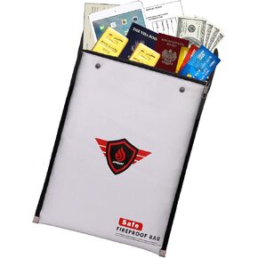 Fireproof Document Bags,15"x11" Triple Layers Waterproof and Fireproof Bag with Zipper,Silicone Coated Fireproof Safe Pouch Envelope for Documents,Cash and Money
