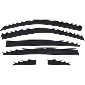 Auto Ventshade [AVS] Low Profile Ventvisor / Rain Guard | Fits 2010 - 2017 Cadillac SRX - Smoke, 6 pcs. | 796003, Black