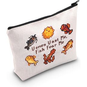 WCGXKO Valley Video Game Gift Gamer Gift Women Want Me Fish Fear Me Makeup Bag Video Gaming Lover Gift (Fish Fear Me Bag)