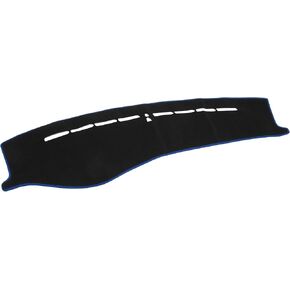 Dash Cover - Car Center Console Non-Slip Dash Board Mat - for Kia Optima 2006-2010 - Polyester Black Blue - 1Pc