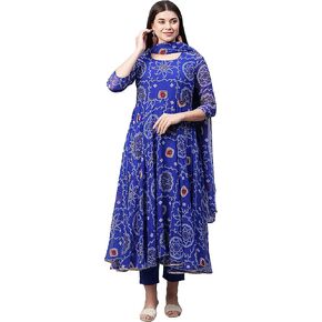 Indian Kurti for Womens With Pant & Dupatta | Rayon Printed Long Kurta Partywear Kurtis For Women Tunic Tops