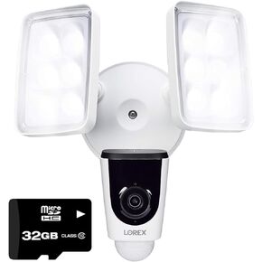 كاميرا لوريكس 1080 بكسل واي فاي خارجية مع أضواء LED مزدوجة وصفارة إنذار، تسجيل فيديو عالي الدقة بالكامل، صوت ثنائي الاتجاه، رؤية ليلية بالأشعة تحت الحمراء، تخزين محلي، بدون رسوم شهرية