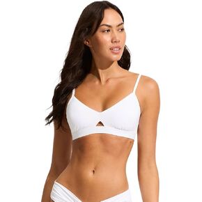 Seafolly Women's Active Hybrid Bralette Bikini Top Swimsuit with Center Keyhole Detail