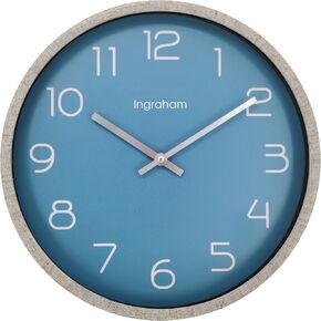 ساعة حائط بإطار أزرق ومنقوش من Westclox Ingraham مقاس 12 بوصة in Kuwait
