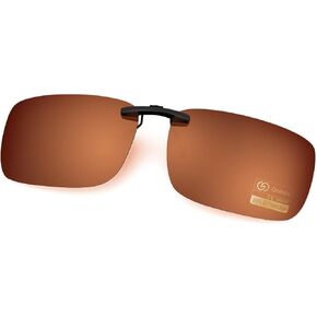 Goiteia Polarized Clip-On Sunglasses,Lightweight Rectangle Design Over Prescription Glasses,Non-Flip Up,Compact Fit