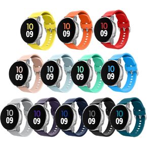 Replacement Watch Bands Compatible for Galaxy Watch Active2 40mm/44mm Band/Galaxy Watch Active 40mm/Galaxy Watch 42mm/Gear Sport S4(R600)/Gear S2 Classic,Quick Release with Silver Metal Secure Clasp