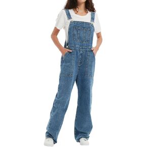 Cixulena Denim Bib Overalls for Women Loose Fit