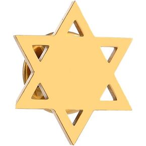 Fashion David Star Brooch for Men Women Hexagram Lapel Spurs Collar Pins Badge