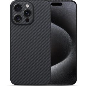 Ultra Thin Aramid Carbon Fiber Case for Apple iPhone 16 pro max, Camera Full Cover Protection Black