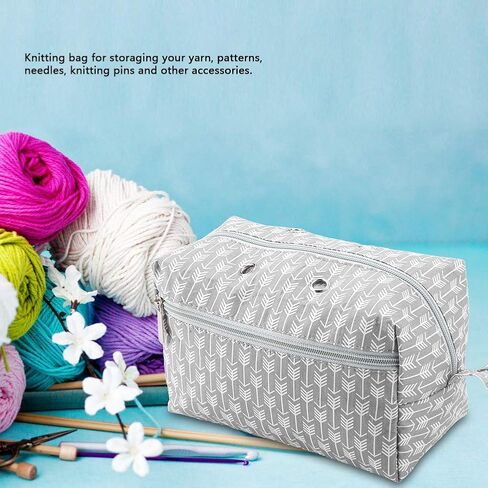 Serlium Yarn Storage Bag Knitting Bag for Yarn Storage Waterproof Crochet Bag Carrying Knitting Bag for Crochet Needles Knitting Accessories (Square) in Kuwait