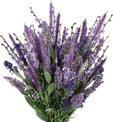 زهور اللافندر الصناعية من بوش هيذر، عشب ذيل الثعلب المزيف مع البذور، باقات نباتات خضراء نباتية زائفة لتزيين المنزل والزفاف، قطعتان in Kuwait