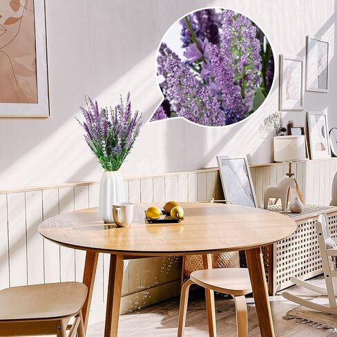 زهور اللافندر الصناعية من بوش هيذر، عشب ذيل الثعلب المزيف مع البذور، باقات نباتات خضراء نباتية زائفة لتزيين المنزل والزفاف، قطعتان in Kuwait