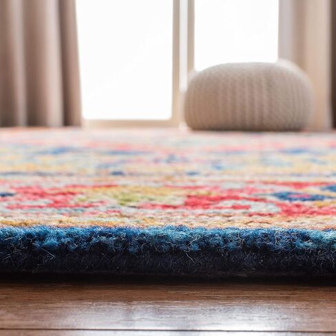 سجادة SAFAVIEH Aspen Collection - 2'3" x 9'، أحمر وأزرق، صوف بوهو مصنوع يدويًا، مثالية للمناطق ذات الحركة المرورية العالية في غرفة المعيشة وغرفة النوم (APN523Q) in Saudi Arabia