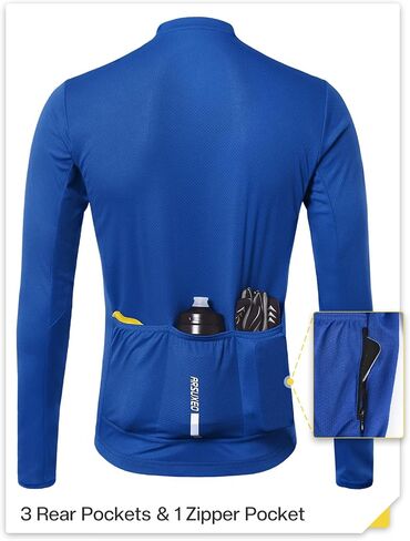 ARSUXEO Men's Cycling Jersey Long Sleeve Slim Fit Bike Jersey Biking Bicycle Cycling Shirt in Kuwait