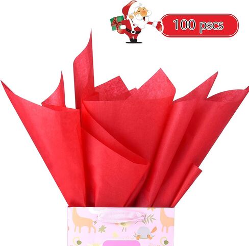 FEPITO 100 Sheets Green Christmas Tissue Paper Gift Wrapping for Xmas Wrapping Presents, Crafts(14 x 20 Inch) in Saudi Arabia
