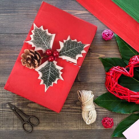 FEPITO 100 Sheets Green Christmas Tissue Paper Gift Wrapping for Xmas Wrapping Presents, Crafts(14 x 20 Inch) in Saudi Arabia
