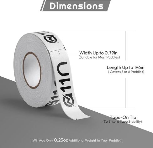 A11N Pickleball Paddle Edge Guard Tape - Extend Paddle Lifespan - Width 20mm Fits Various Paddle Thicknesses - Durable Application - Cover 5 to 6 Paddles - Available in White/Black/Green/Red in Saudi Arabia