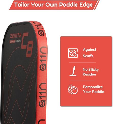 A11N Pickleball Paddle Edge Guard Tape - Extend Paddle Lifespan - Width 20mm Fits Various Paddle Thicknesses - Durable Application - Cover 5 to 6 Paddles - Available in White/Black/Green/Red in Kuwait