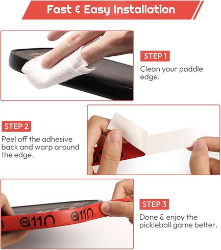 A11N Pickleball Paddle Edge Guard Tape - Extend Paddle Lifespan - Width 20mm Fits Various Paddle Thicknesses - Durable Application - Cover 5 to 6 Paddles - Available in White/Black/Green/Red in Kuwait