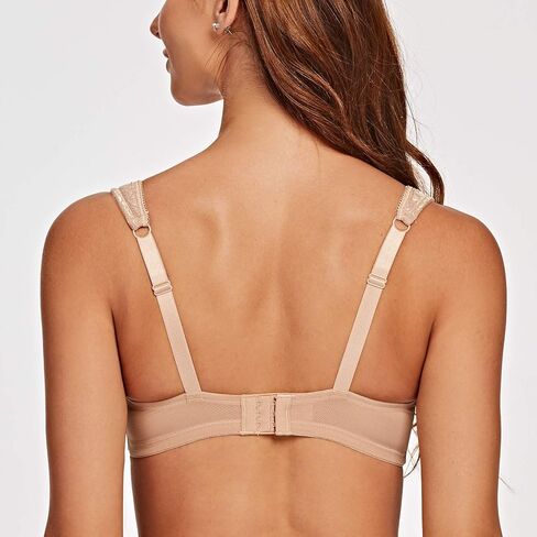 MELENECA Women's Balconette Bra with Padded Strap Half Cup Underwire Sexy Lace in Kuwait