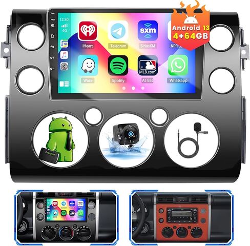 8 Core Android 13 Carplay Car Stereo for Toyota FJ Cruiser 2007-2018 with 4G+64G, 9-Inch Wireless Apple CarPlay Android Auto Car Touchscreen Radio with DSP WiFi BT FM RDS Mirror Link in Saudi Arabia