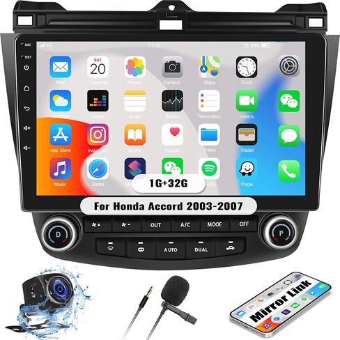 Camecho Android 13 Radio for Honda Accord 7th 2003 2004 2005 2006 2007, Android Car Stereo with Mirror Link, 10 Inch Car Radio with Bluetooth EQ GPS WiFi + AHD Backup Camera 1+32G in Saudi Arabia