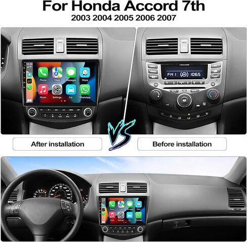 Camecho Android 13 Radio for Honda Accord 7th 2003 2004 2005 2006 2007, Android Car Stereo with Mirror Link, 10 Inch Car Radio with Bluetooth EQ GPS WiFi + AHD Backup Camera 1+32G in Saudi Arabia