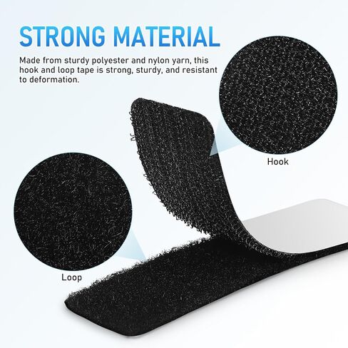 Hook and Loop Tape for Fabric 1 X 3 Inch 48 Sets Sticky Strips with Adhesive Hook & Loop Strips Adhesion Strip Tape Back Fasten Strips for School Office in Saudi Arabia