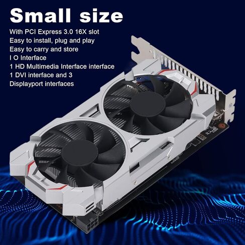 بطاقة رسومات سطح المكتب Yoidesu GTX650TI 2GB DDR5 128BIT، بطاقة رسومات فيديو لألعاب الكمبيوتر مع مراوح صامتة مزدوجة، تدعم واجهة DV VGA، 928 ميجاهرتز 1350 ميجاهرتز، DirectX 11.1 (GTX650TI 2GB DDR5 in Saudi Arabia