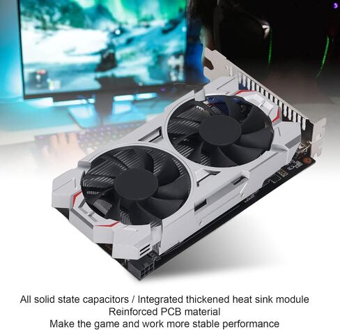 بطاقة رسومات سطح المكتب Yoidesu GTX650TI 2GB DDR5 128BIT، بطاقة رسومات فيديو لألعاب الكمبيوتر مع مراوح صامتة مزدوجة، تدعم واجهة DV VGA، 928 ميجاهرتز 1350 ميجاهرتز، DirectX 11.1 (GTX650TI 2GB DDR5 in Saudi Arabia