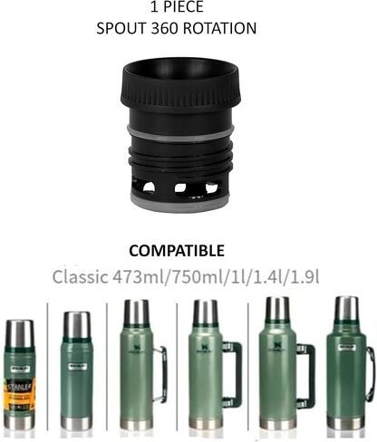Thermo Stopper Replacement, Color Black - 1 Pack - 360º Spare Universal Lid to Stanley Classic Vacuum Insulated Wide Mouth Bottle - Pico Cebador para Yerba Mate, Regular, Pink in Saudi Arabia